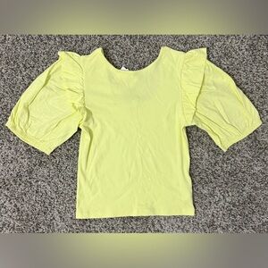 Zara Yellow Ruffle Sleeve Kids Blouse